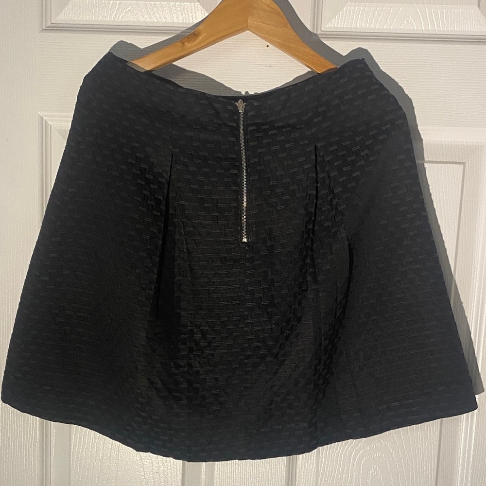 See By Chloe Black Textured A-Line Skirt with Zipper Detail #2